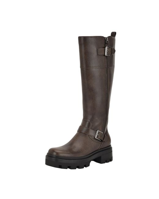 Guess Brown Lynnie Wide Calf Knee High Boot