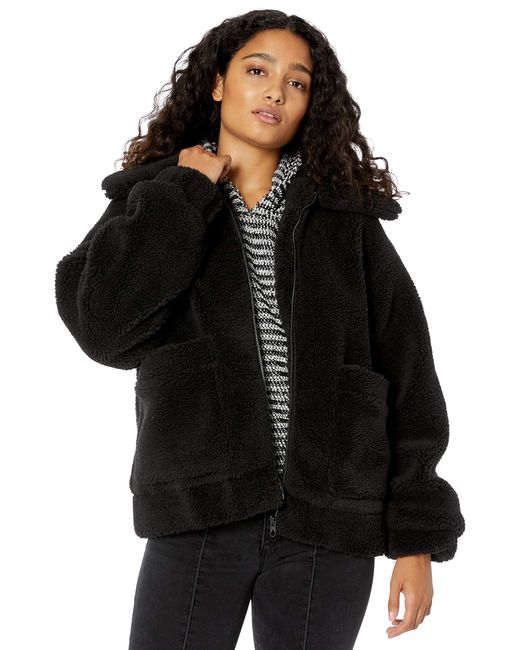 oversized black sherpa jacket
