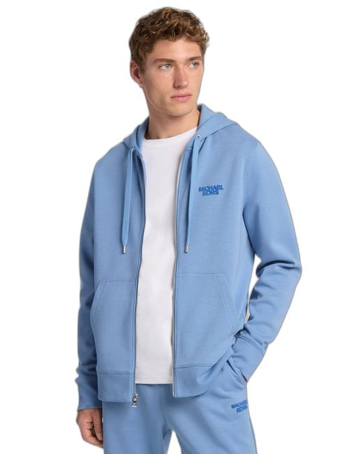 Michael Kors Blue Tufted Logo Full Zip Hoodie for men