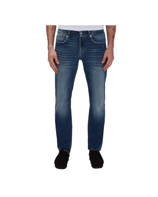 7 For All Mankind Blue Slimmy In Chosen Jeans for men