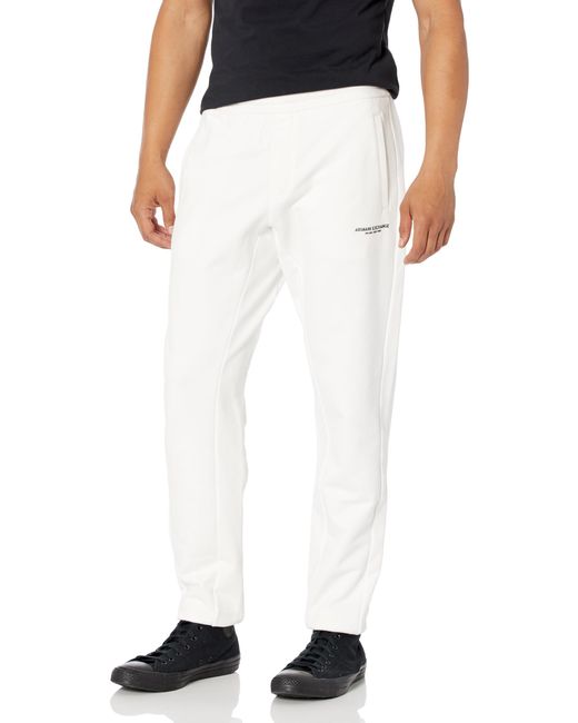 Emporio Armani White A | X Armani Exchange Cotton French Terry Drawstring Jogger With Zip Pockets for men