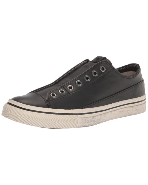 John Varvatos Black Vulc Laceless Low Top Sneaker for men