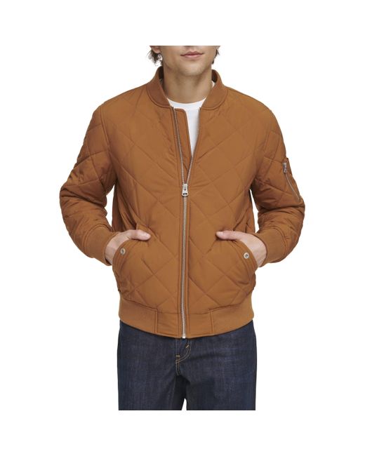 Levi's Diamond Quilted Bomber Jacket in Brown for Men Lyst