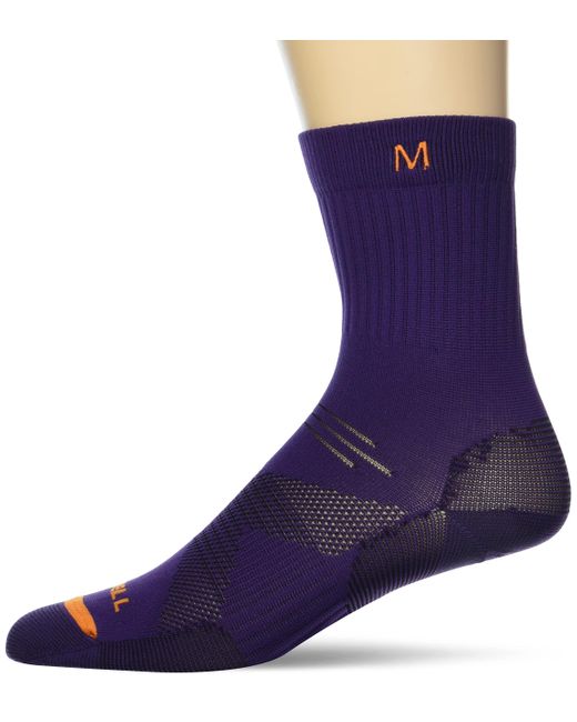 Merrell Blue Adult's Trail Running Lightweight Socks- Anti-slip Heel And Breathable Mesh Zones