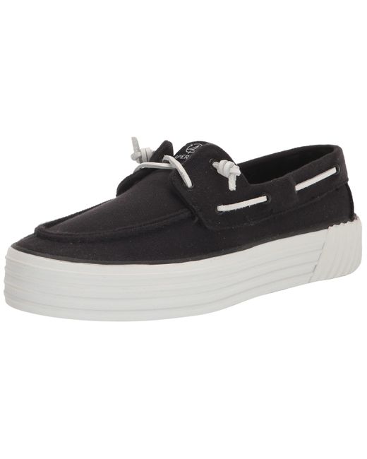 Sperry Top-Sider Black Bahama 2.0 Platform Shoes 10 M (B) Canvas