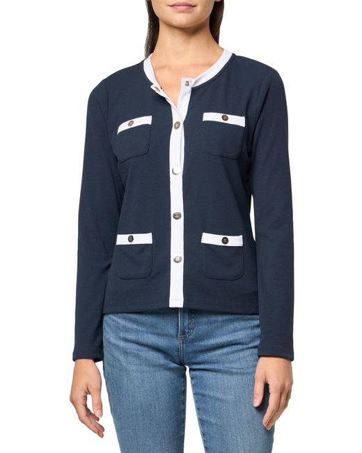 Tommy Hilfiger Blue Sportswear Solid Ribbed Cardigan Top