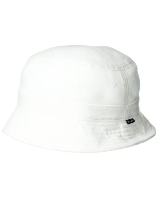 Lacoste Black Solid Little Croc Pique Bucket Hat for men