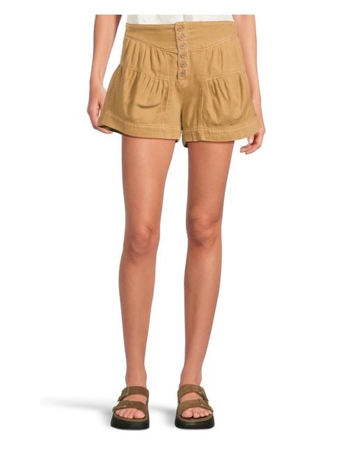 Free People Natural Fleur Denim Shorts