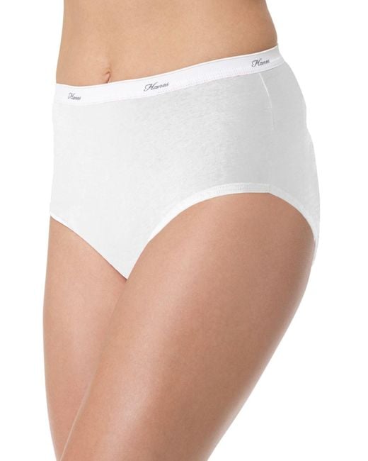 Hanes Womens Cotton Briefs Underwear in White
