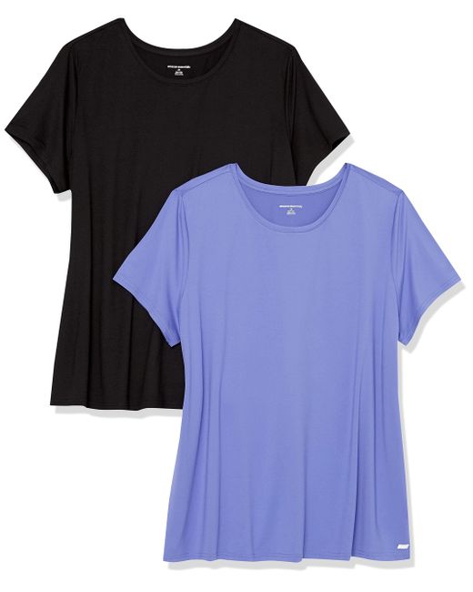 Amazon Essentials Purple Tech Stretch Short-sleeve Crewneck T-shirt