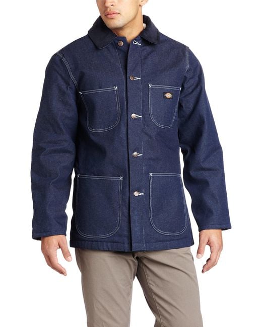 Dickies Big Denim Blanket Lined Chore Coat in Blue for Men - Save 18% ...