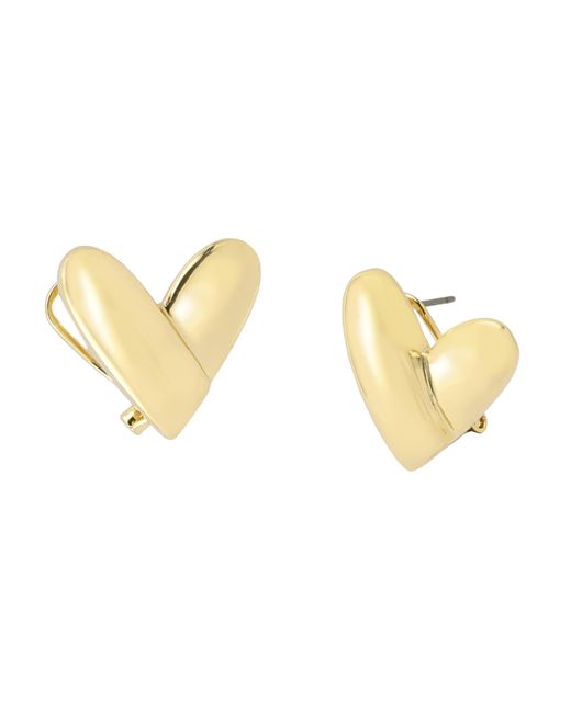 Steve Madden Metallic Heart Button Earrings
