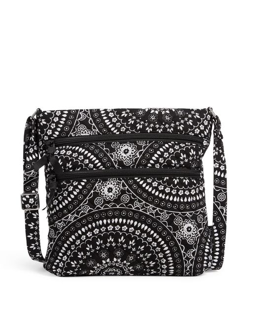 Vera Bradley Cotton Triple Zip Hipster Crossbody Purse in Black Lyst