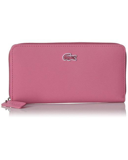 Lacoste Pink Large Zip Wallet