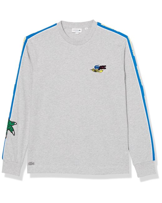 Lacoste Gray Holiday Branded Band T-shirt for men