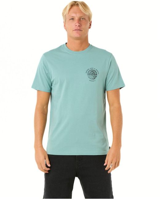 Rip Curl Green Graphic Short Sleeve Crew Neck T-shirt for men