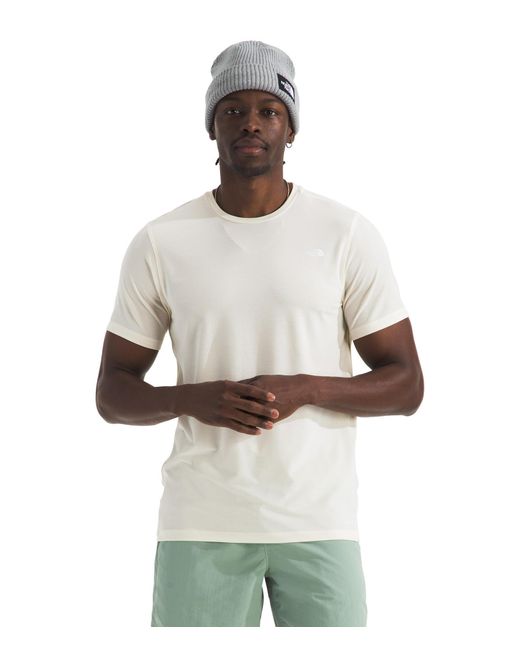 The North Face White Adventure Tee | Lightweight & Stretchy Shirt With Set-in Sleeves & Heat Transfer Logo for men