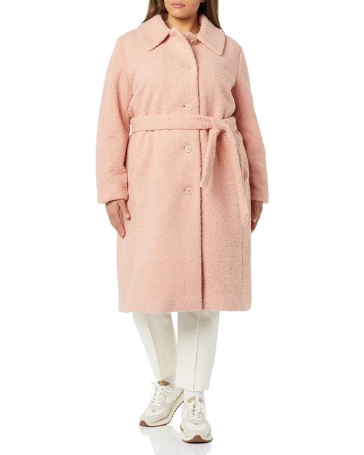 Amazon Essentials Pink Relaxed-fit Recycled Polyester Sherpa Long Coat