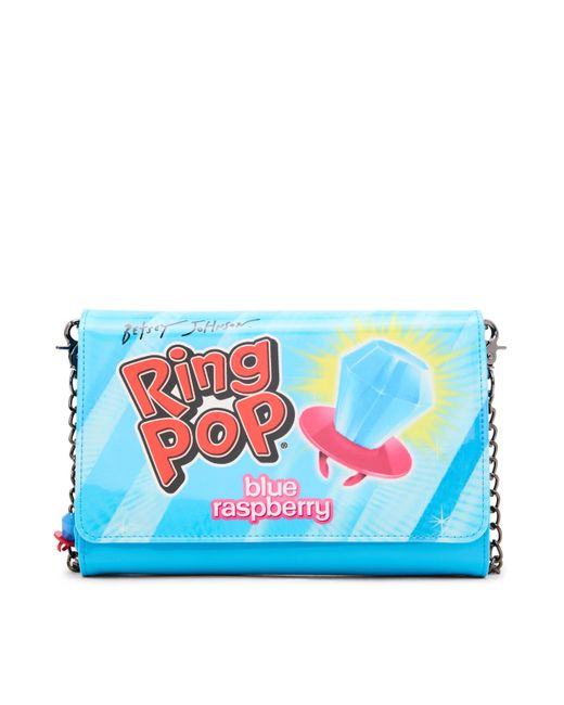 Betsey Johnson Blue X Ring Pop Patent Wallet Crossbody