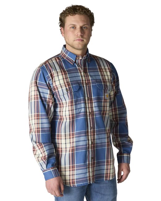 Carhartt Men's Blue Flame Resistant Loose Fit Midweight Twill