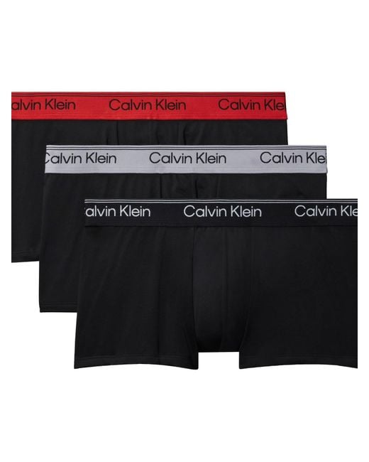 Calvin Klein Black Micro Stretch 3-pack Low Rise Trunk for men