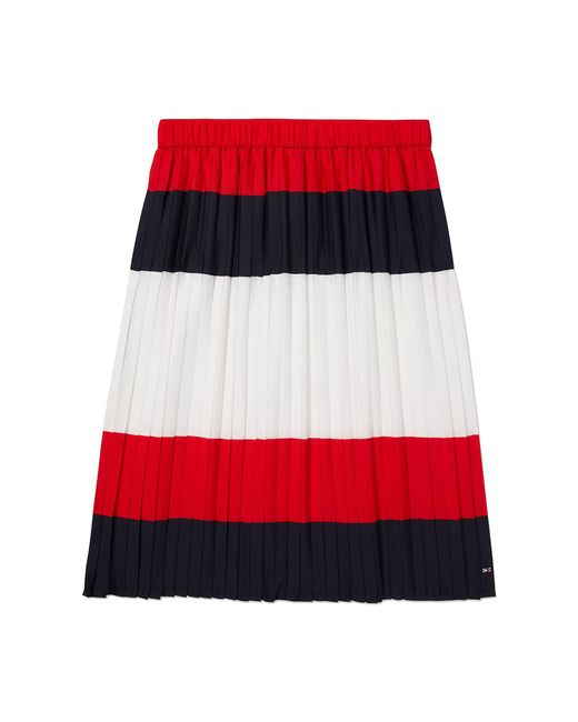 Tommy Hilfiger Synthetic Adaptive Heritage Pleated Midi Skirt in Red - Save  25% | Lyst