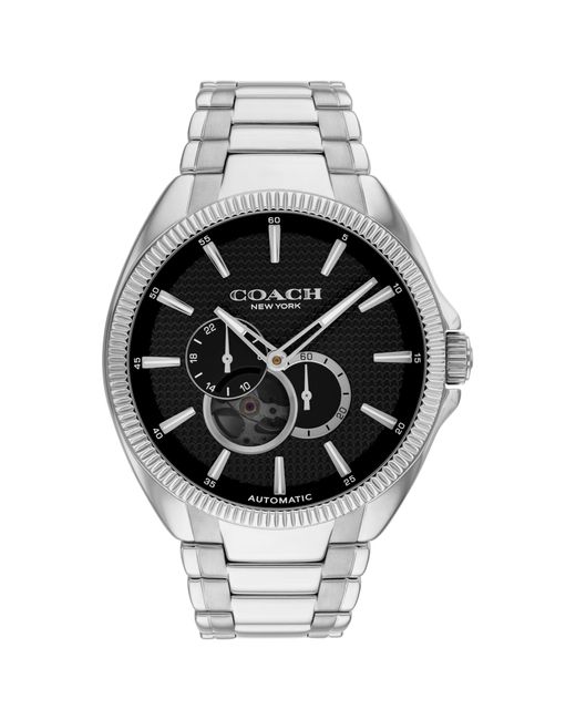 COACH Black 3h Automatic Watch - Stainless Steel Bracelet - Water Resistant 5atm/50 Meters -gift For Him - Premium Fashion Timepiece For for men