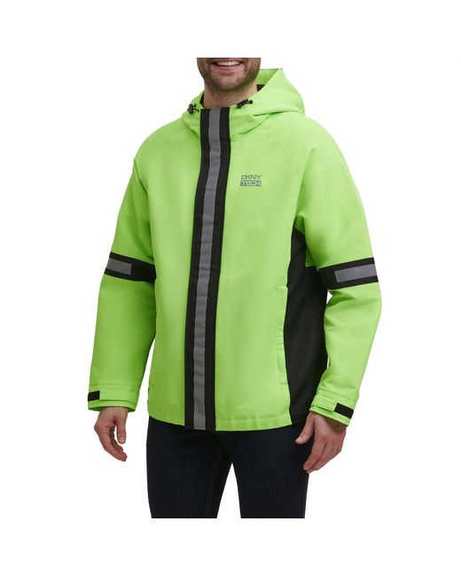 DKNY Green Taslan Performance Hoody With Reflective Detail for men