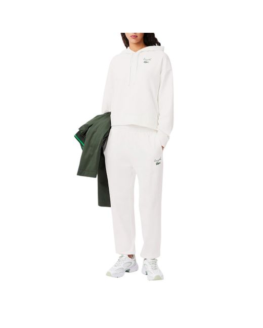 Lacoste White Logo Track Pants