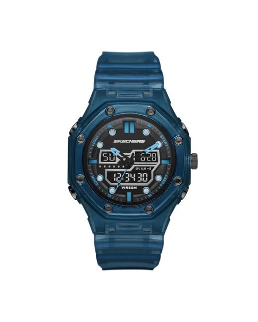 Skechers Matfield Ana-digi Blue Polyurethane Watch for men