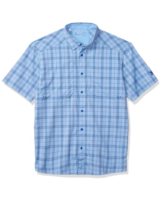 Under Armour Blue Tide Chaser 2.0 Plaid Fish Short Sleeve T-shirt for men