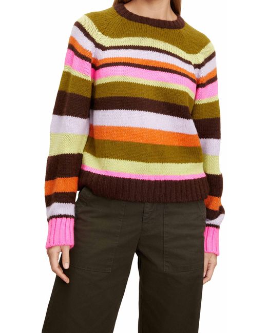 Velvet By Graham & Spencer Black Nessie Alpaca Stripes Sweater