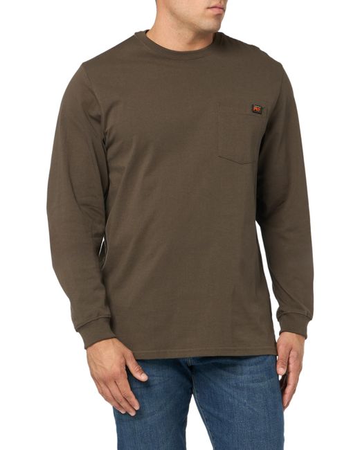 Timberland Brown Tall Size Core Pocket Long-sleeve T-shirt