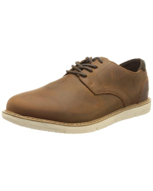 TOMS Navi Plain Toe Oxford Water Resistant Topaz Brown Leather for Men ...