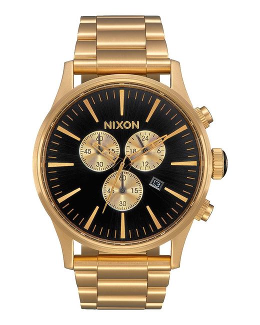 Nixon Multicolor A386510-00 Sentry Chrono Analog Display Japanese Quartz Gold Watch for men