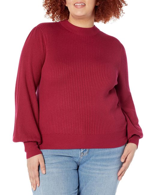 Trina Turk Red Mock Neck Sweater