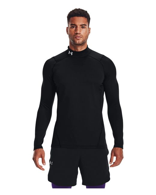 Under Armour Black Coldgear Armour Fitted Mock, for men