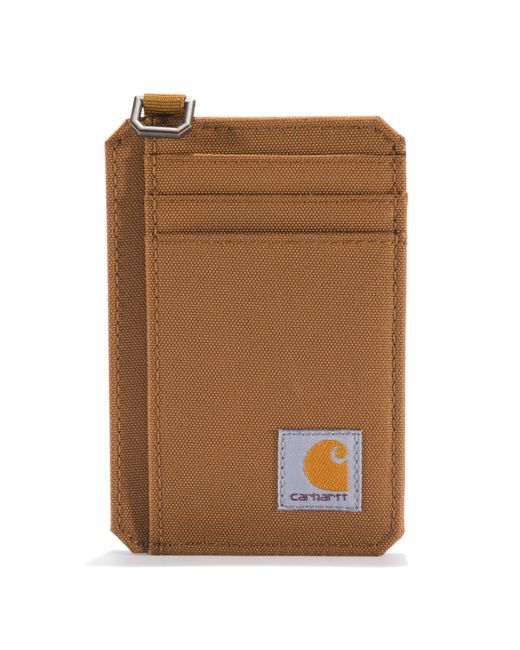 Carhartt Brown Nylon Duck Slim Front Pocket Wallets for men