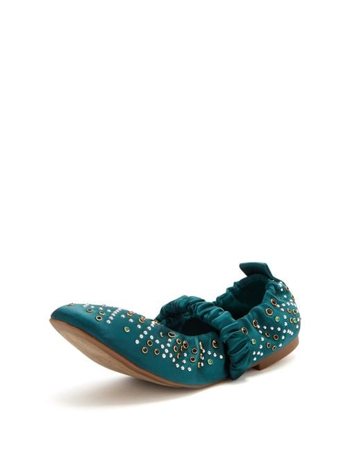 Katy Perry Women's Green The Jammy Scrunch Ballet Flat