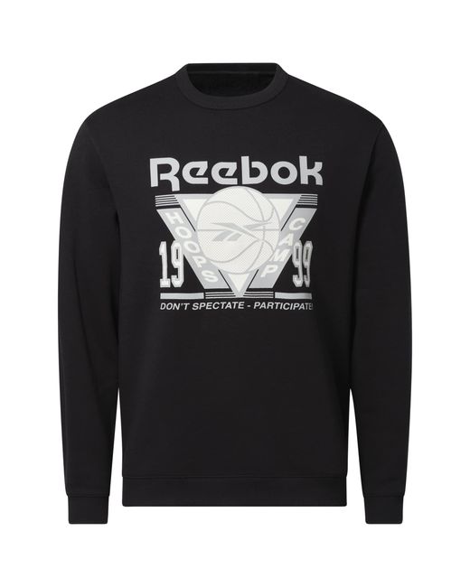 Reebok Black Basketball Crewneck Sweatshirt for men