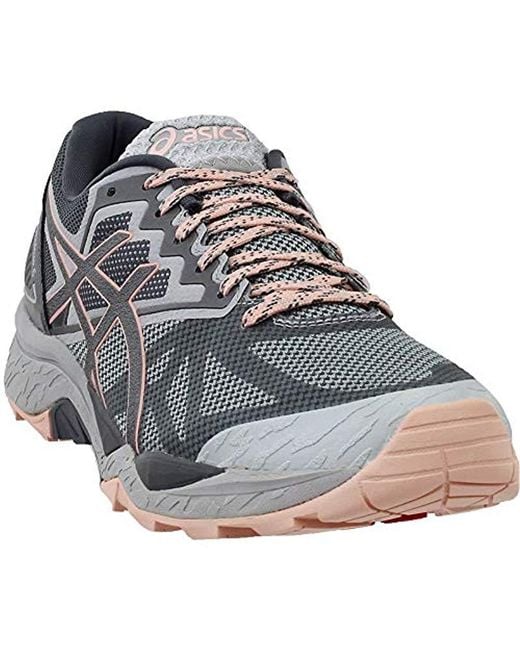 Asics S Gel-fujitrabuco 6 Fabric Low Top Lace Up Running Sneaker in Gray - Lyst