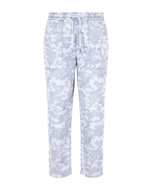 Emporio Armani Blue A|x Armani Exchange Non Stretch Cotton Camo Denim Drawstring Trouser Pants for men