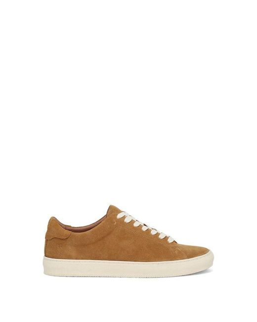 Frye Brown Astor Low Lace Sneakers For Crafted From Leather With Artisanal Hand-tacking Details for men
