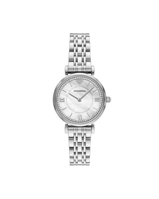 Emporio Armani Metallic Two-hand Stainless Steel Watch