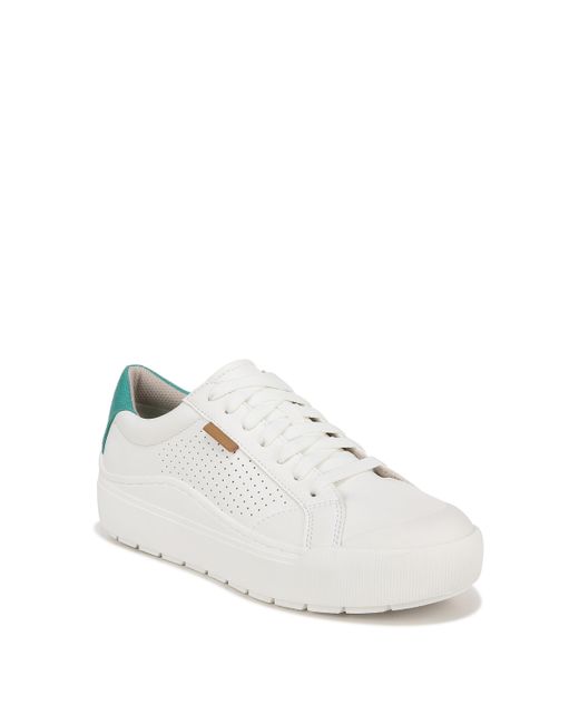 Dr. Scholls S Time Off Platform Slip On Fashion Sneaker White/green Perf 7 M