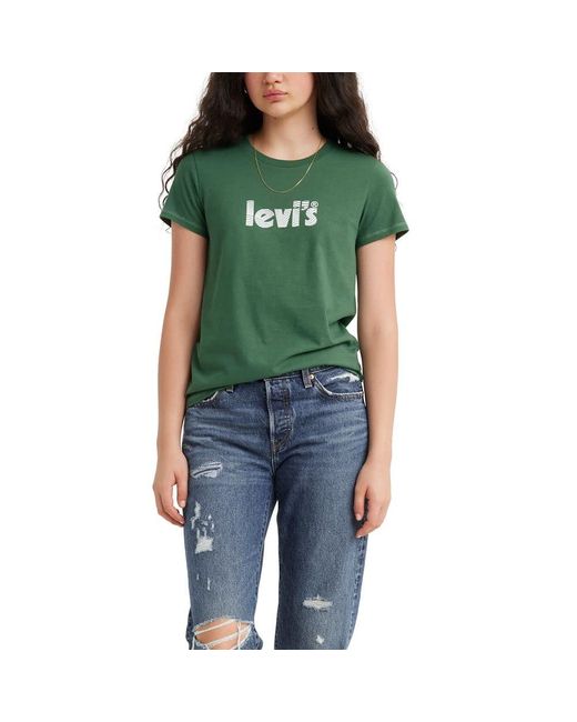Levi's Perfect Tee Shirt in Green | Lyst