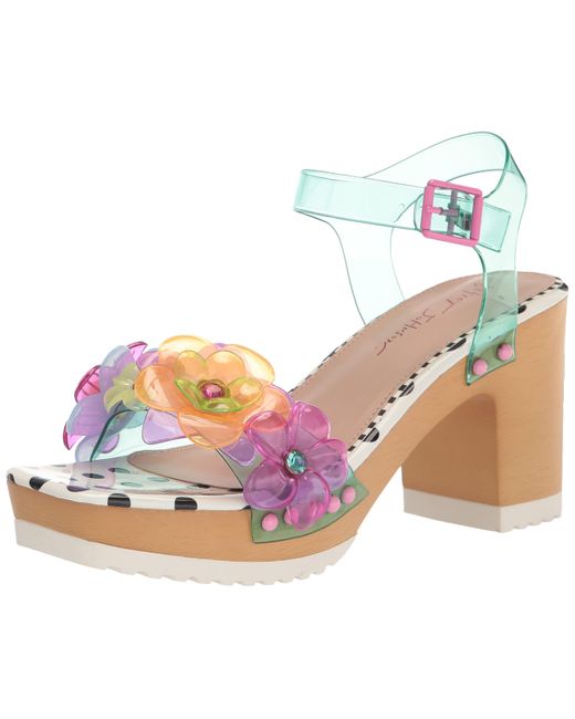 Betsey Johnson Women's Clover Heeled Sandal - Lady Bug Accent Dress Sandals