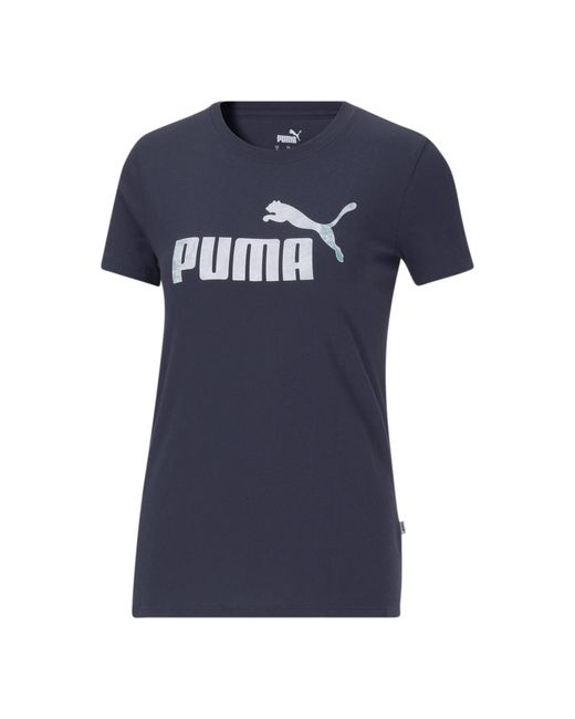 PUMA Blue Essentials+ Logo Tee