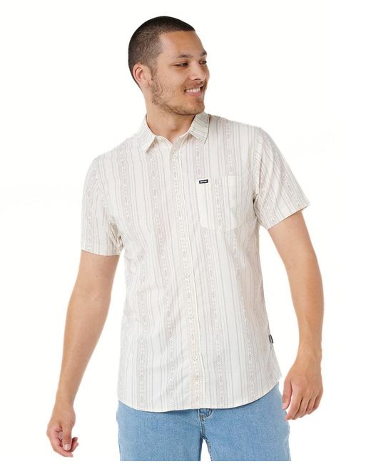 Rip Curl White Fun Times Aerotech Short Sleeve Shirt for men