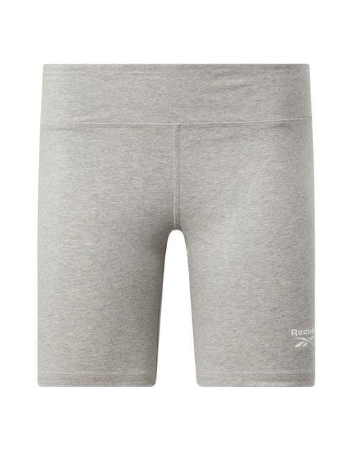 Reebok Gray Identity Fitted Logo Legging Shorts Yoga